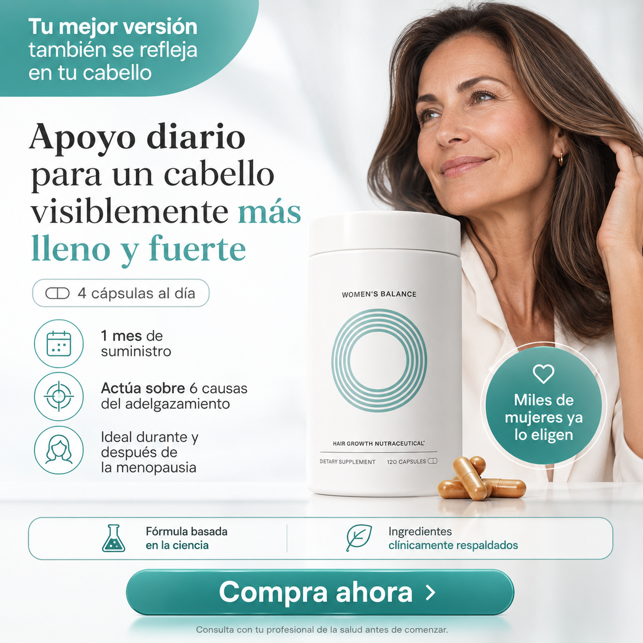Cápsulas para Crecimiento Capilar – Densidad y Volumen para Mujeres